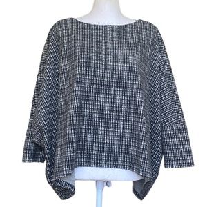 Mango Grey Check Fleece Oversized Cropped Boxy Top XS/S